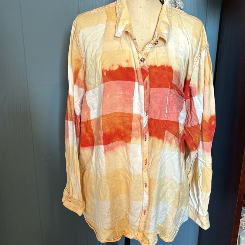 Upcycled Customer Bleached Flannel Shirt